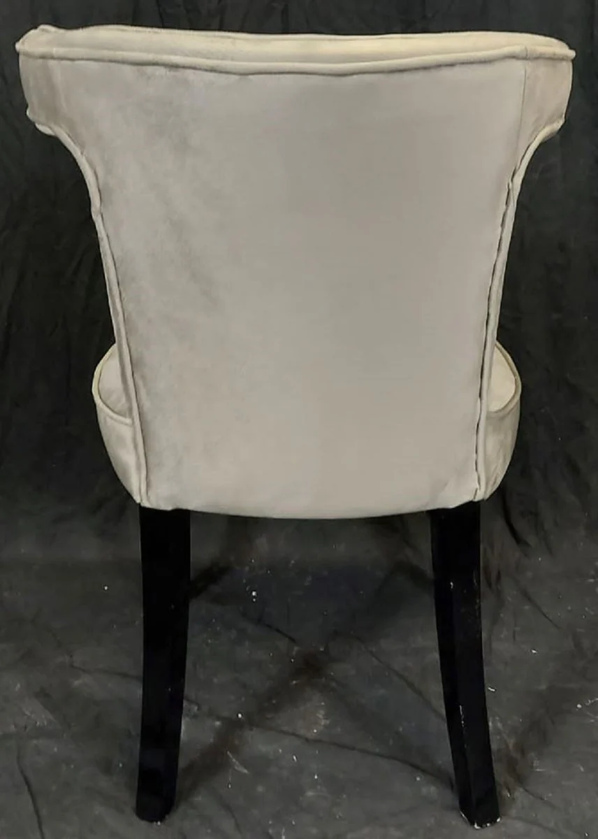 Luxus Esszimmer Stuhl Grau / Schwarz - Eleganter Luxus Küchenstuhl - Esszimmer Möbel - Küchen Möbel - Luxus Möbel - Luxus Einrichtung