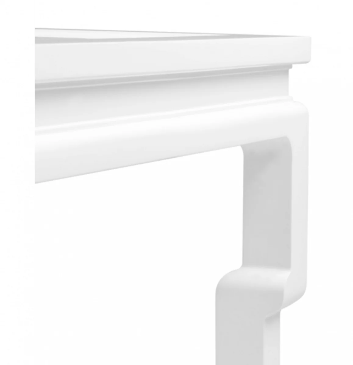 Luxus Art Deco Designer Mahagoni Beistelltisch Weiß - Luxus Hotel Tisch