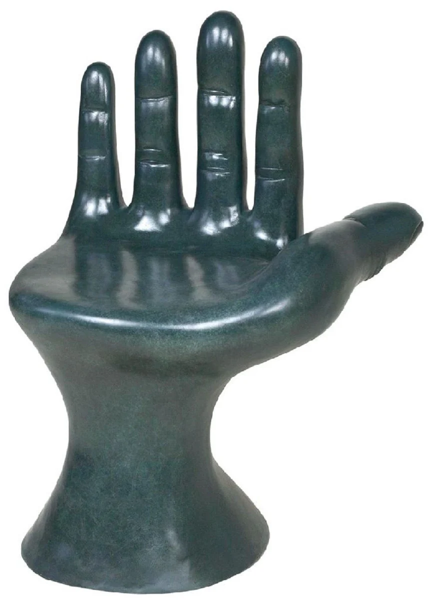 Luxus Designer Stuhl Hand Ozeanblau 60 x 50 x H. 89 cm - Fiberglas Stuhl - Luxus Möbel - Designer Möbel - Fiberglas Möbel