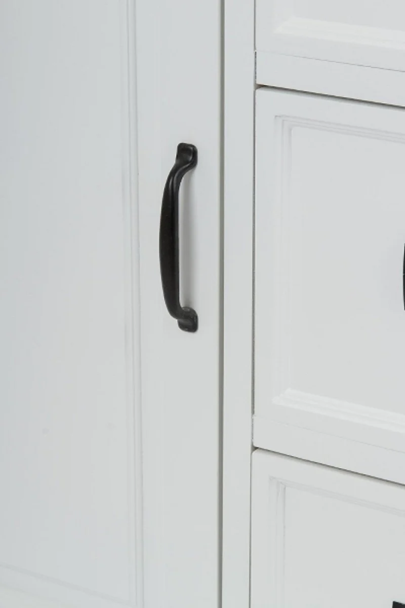 Landhausstil Kommode mit Tür und 3 Schubladen Weiß / Grau 80 x 40 x H. 85 cm - Landhausstil Möbel