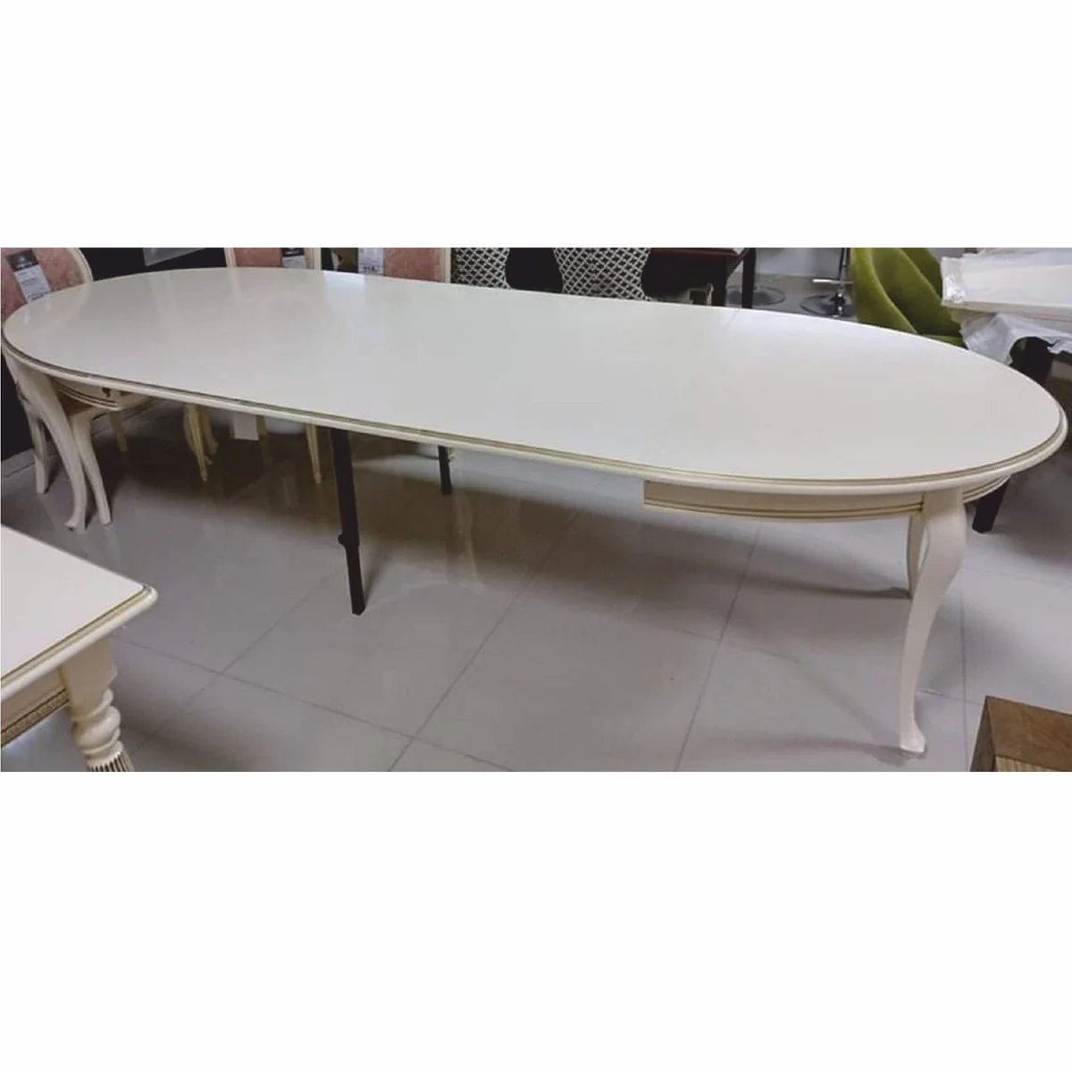 Luxus Jugendstil Esszimmer Set Rosa / Creme - Esszimmer Möbel