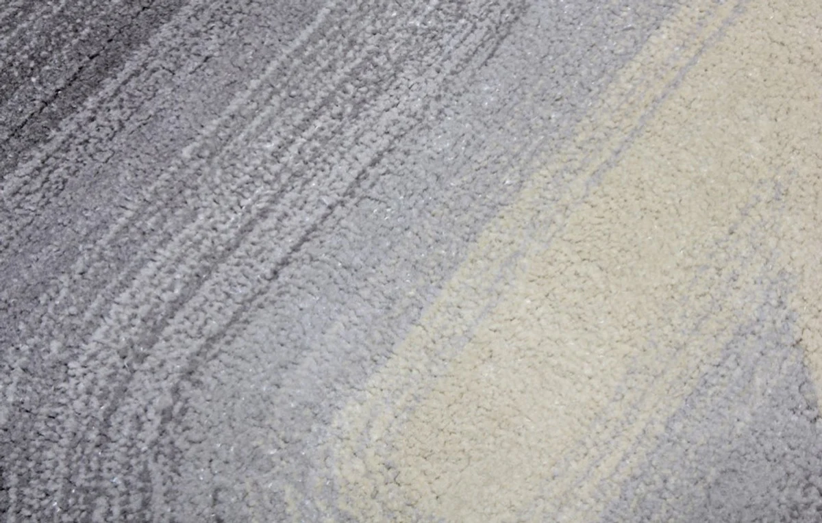 Luxus Teppich Grau / Schwarz / Creme 160 x 230 cm - Rechteckiger Welliger Wohnzimmer Teppich - Schlafzimmer Teppich - Luxus Interior - Luxus Qualität