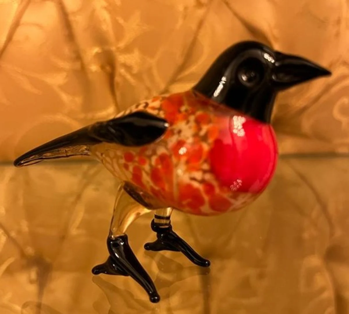 Glasfigur Chickadee Vogel - bunte Dekofigur aus Glas - Figur Skulptur Deko Dekoration Geschenk