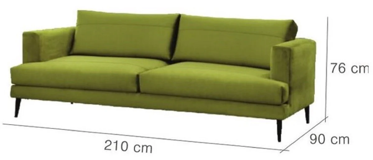 Luxus Samt Sofa 210 x 90 x H. 76 cm - Verschiedene Farben - Modernes Wohnzimmer Sofa - Moderne Wohnzimmer Möbel