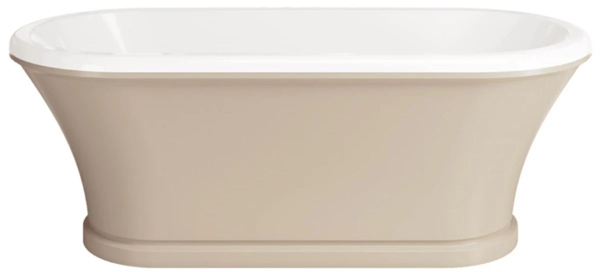 Jugendstil Badewanne Beige / Weiß 170 cm - Freistehende Retro Stil Badewanne