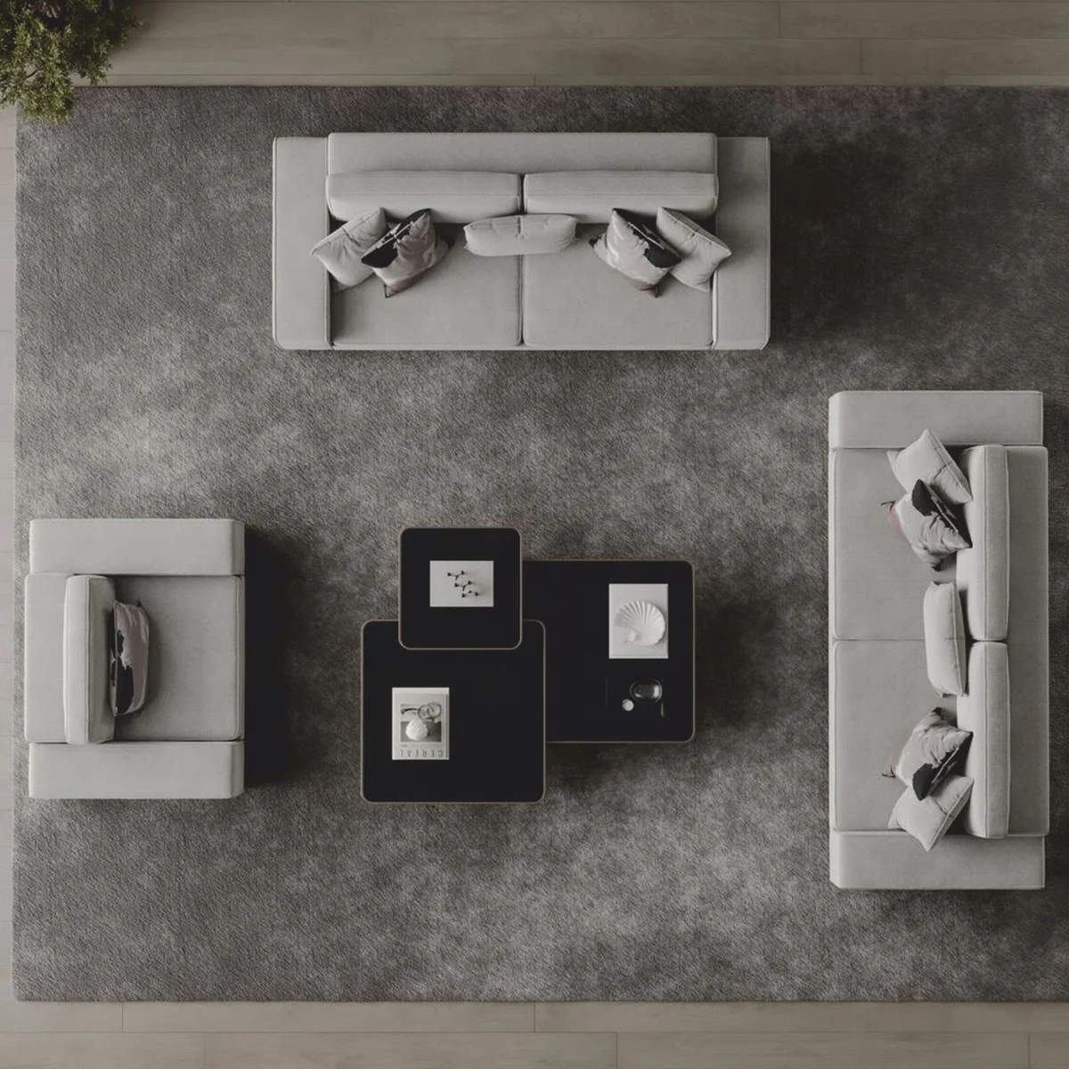 Luxus Sofa Grau 263 cm - Hotel & Wohnzimmer Möbel