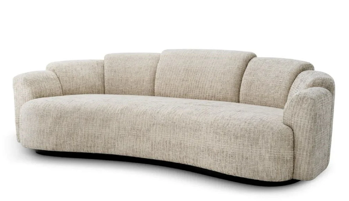 Luxus Sofa Beige / Schwarz 232 cm - Hotel & Wohnzimmer Möbel