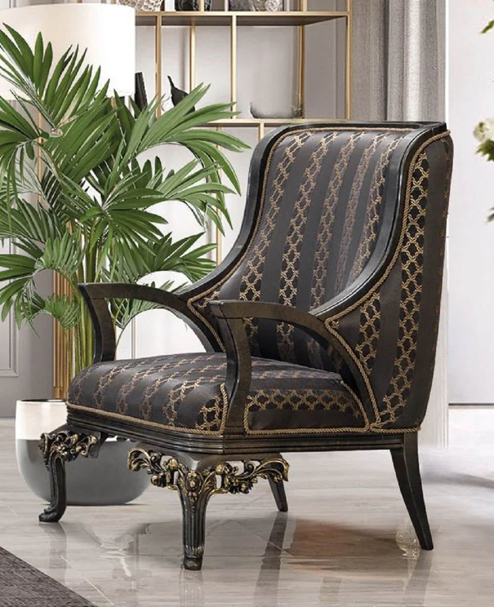 Luxus Barock Wohnzimmer Set Lila / Grau / Gold - 2 Barock Sofas & 2 Barock Sessel & 1 Barock Couchtisch - Luxus Wohnzimmer Möbel im Barockstil - Barock Möbel - Edel & Prunkvoll