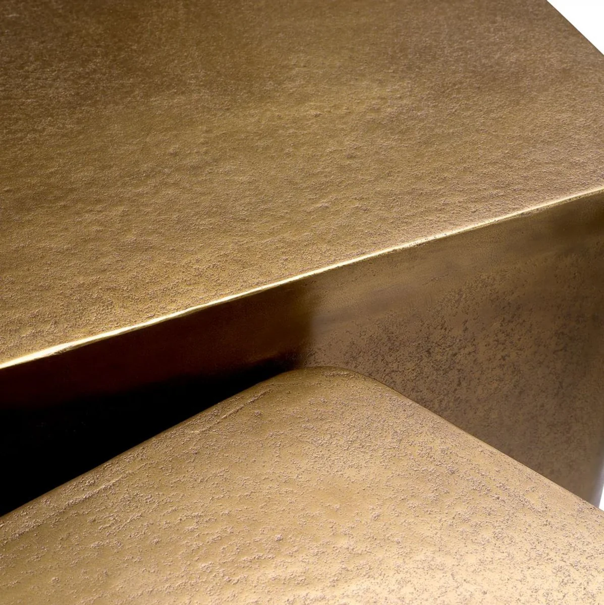 Luxus Aluminium Couchtisch 3er Set Vintage Messing