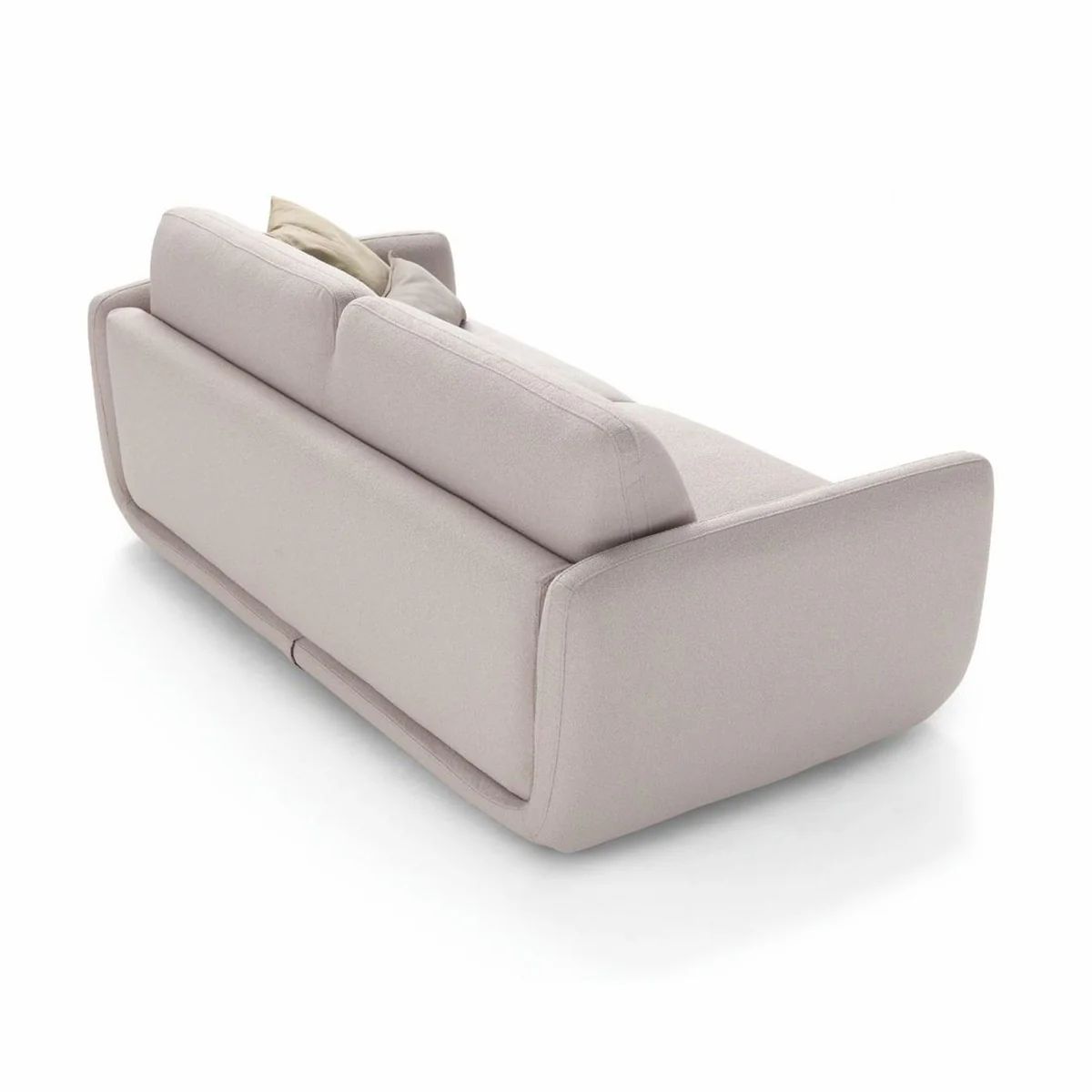 Luxus Schlafsofa Hellgrau 222 cm - Ausklappbares Wohnzimmer Sofa