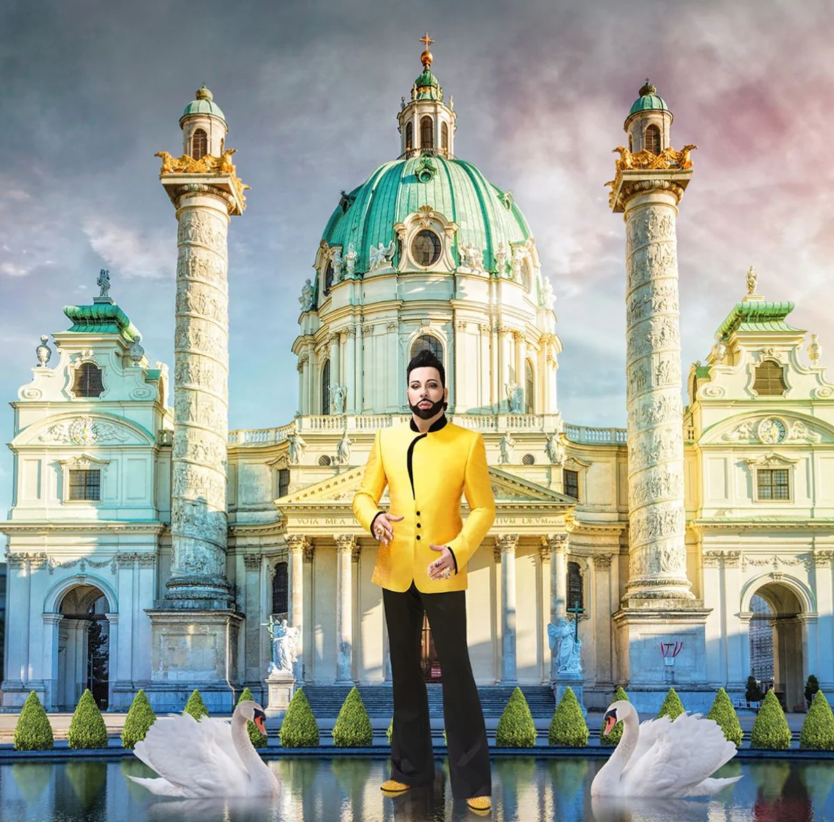 Harald Glööckler Designer Barock Vliestapete 58501 - Gold / Kupfer / Grün / Pink / Weiß