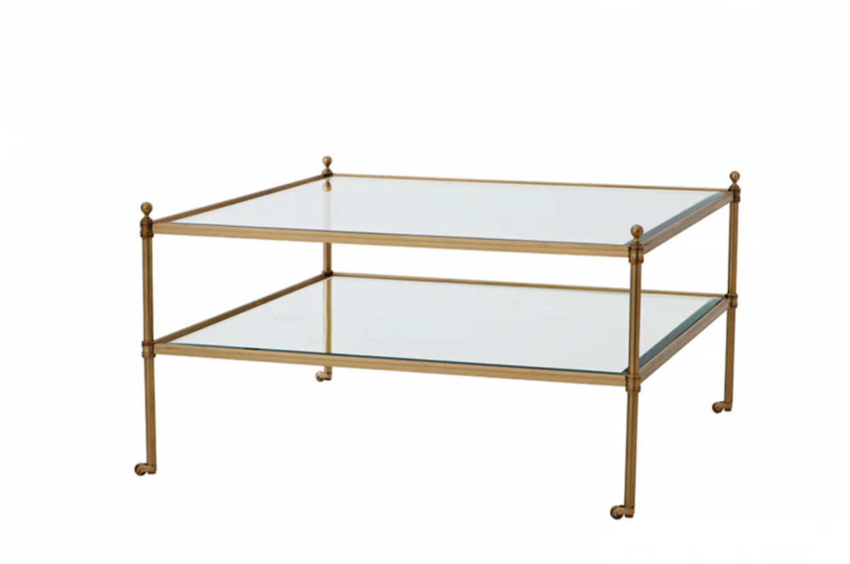 Luxus Art Deco Designer Couchtisch Messing - Wohnzimmer Salon Tisch - Luxus Qualität