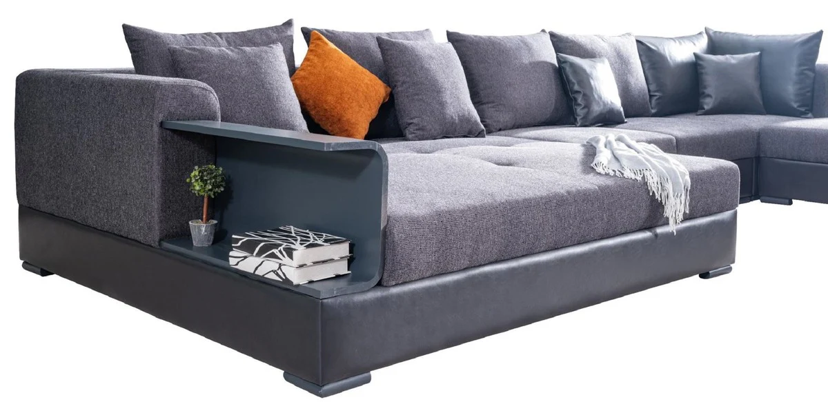 Luxus Ecksofa Blau 445 x 370 cm - Wohnzimmer Sofa - Wohnzimmer Möbel - Luxus Möbel - Luxus Wohnzimmer Einrichtung