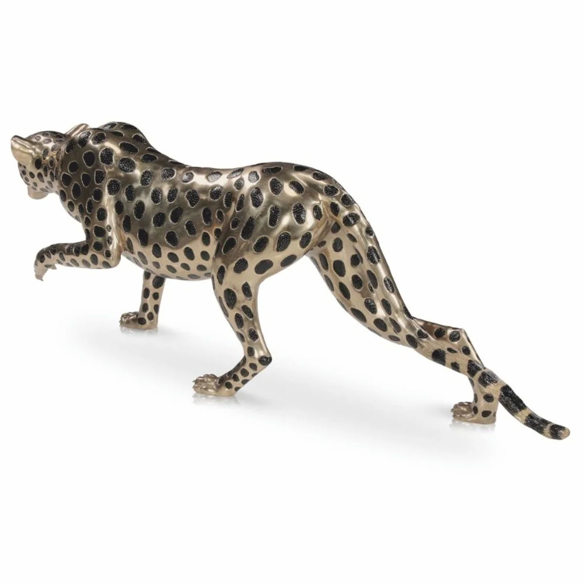 Luxus Deko Bronze Skulptur Gepard Gold / Schwarz 148 cm - Bronze Figur