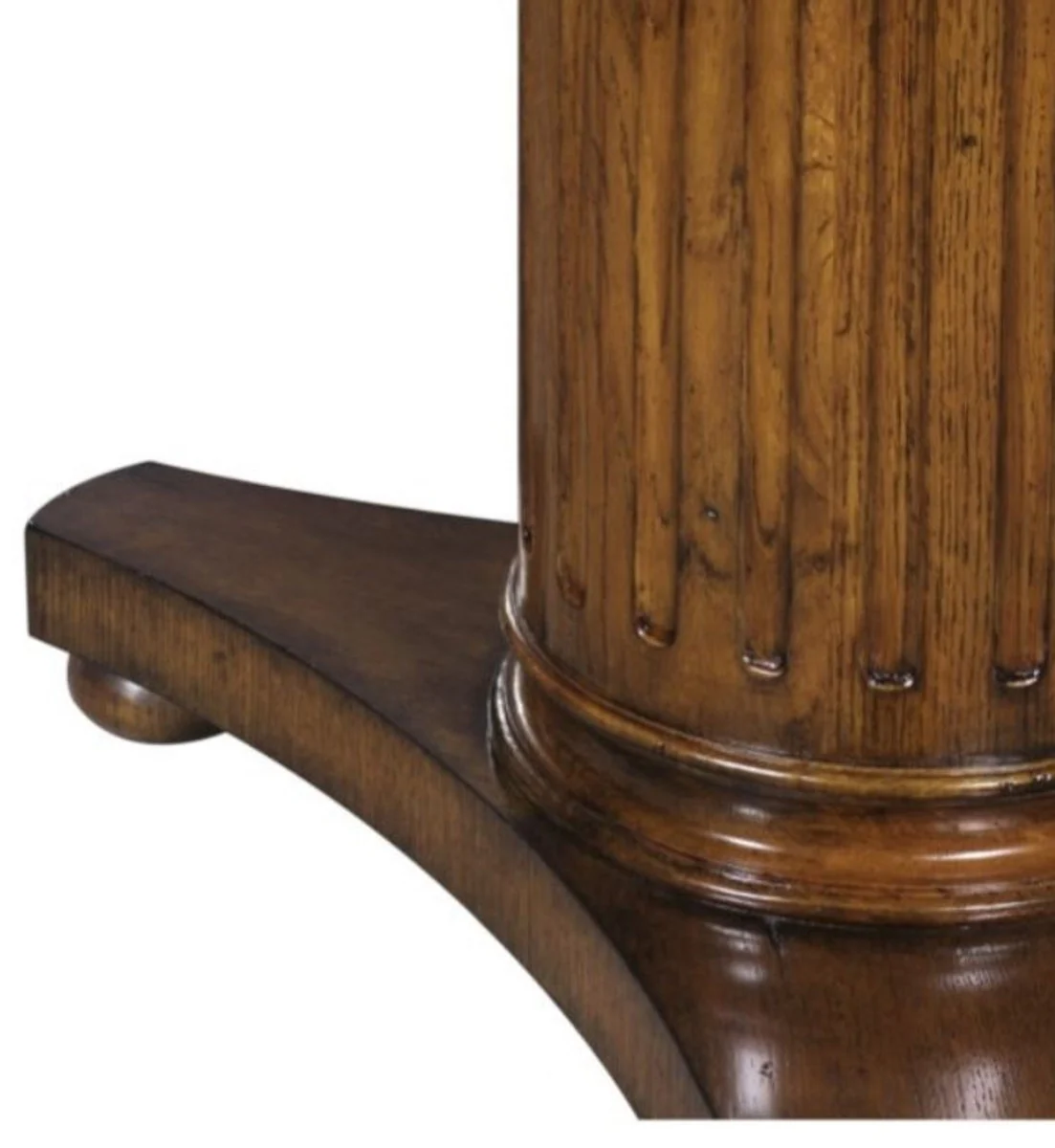 Luxus Eichenholz Esstisch Braun Ø 135 x H. 78 cm - Massivholz Esszimmermöbel