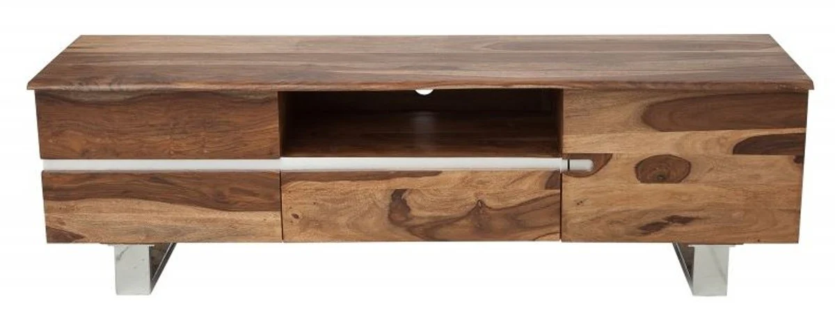 Designer Fernsehschrank Natur B.160cm x H.50cm x T.45cm - Sideboard - Kommode - Handgefertigt Massivholz!