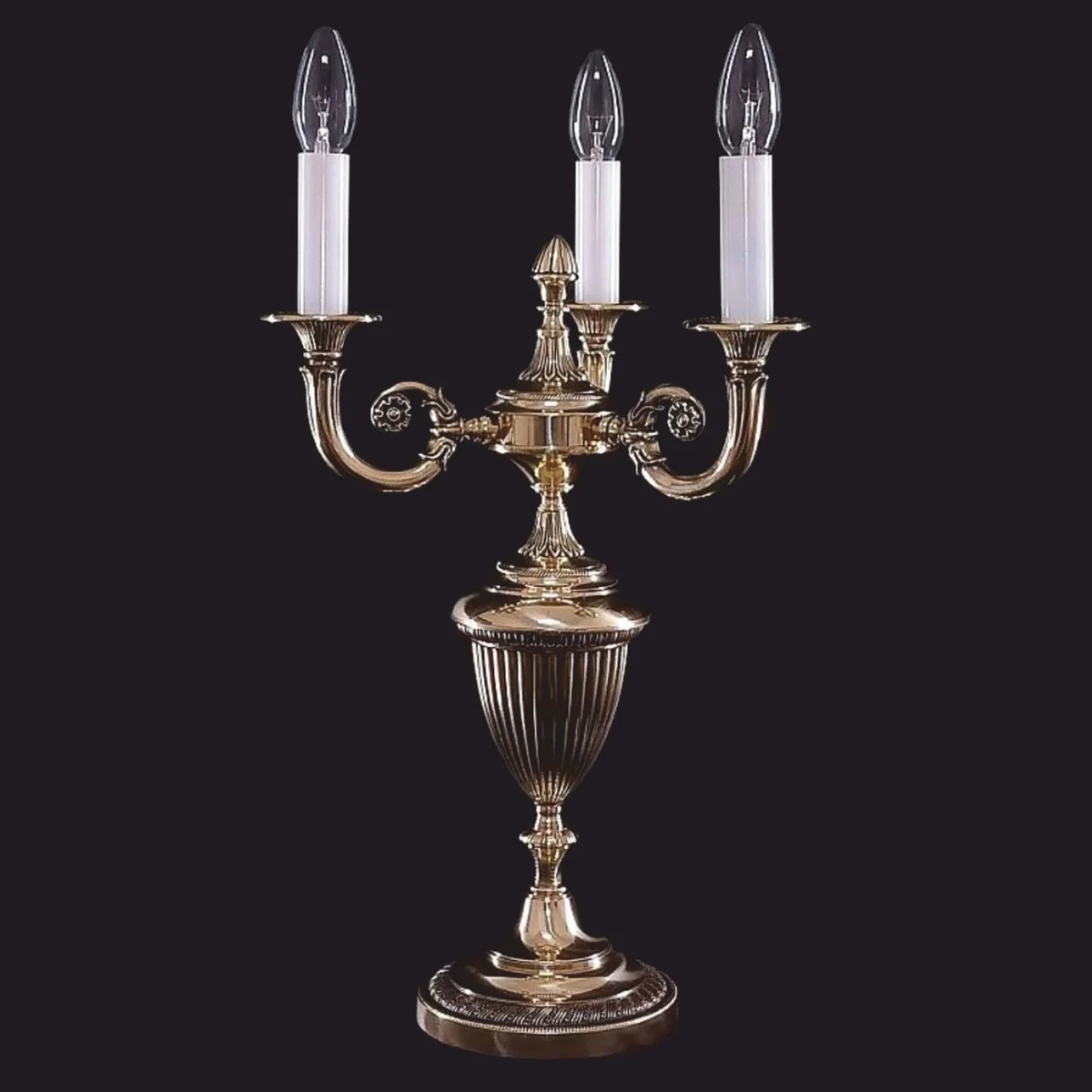 Luxus Barock Tischleuchte / Schreibtischleuchte Bronze H. 60 cm