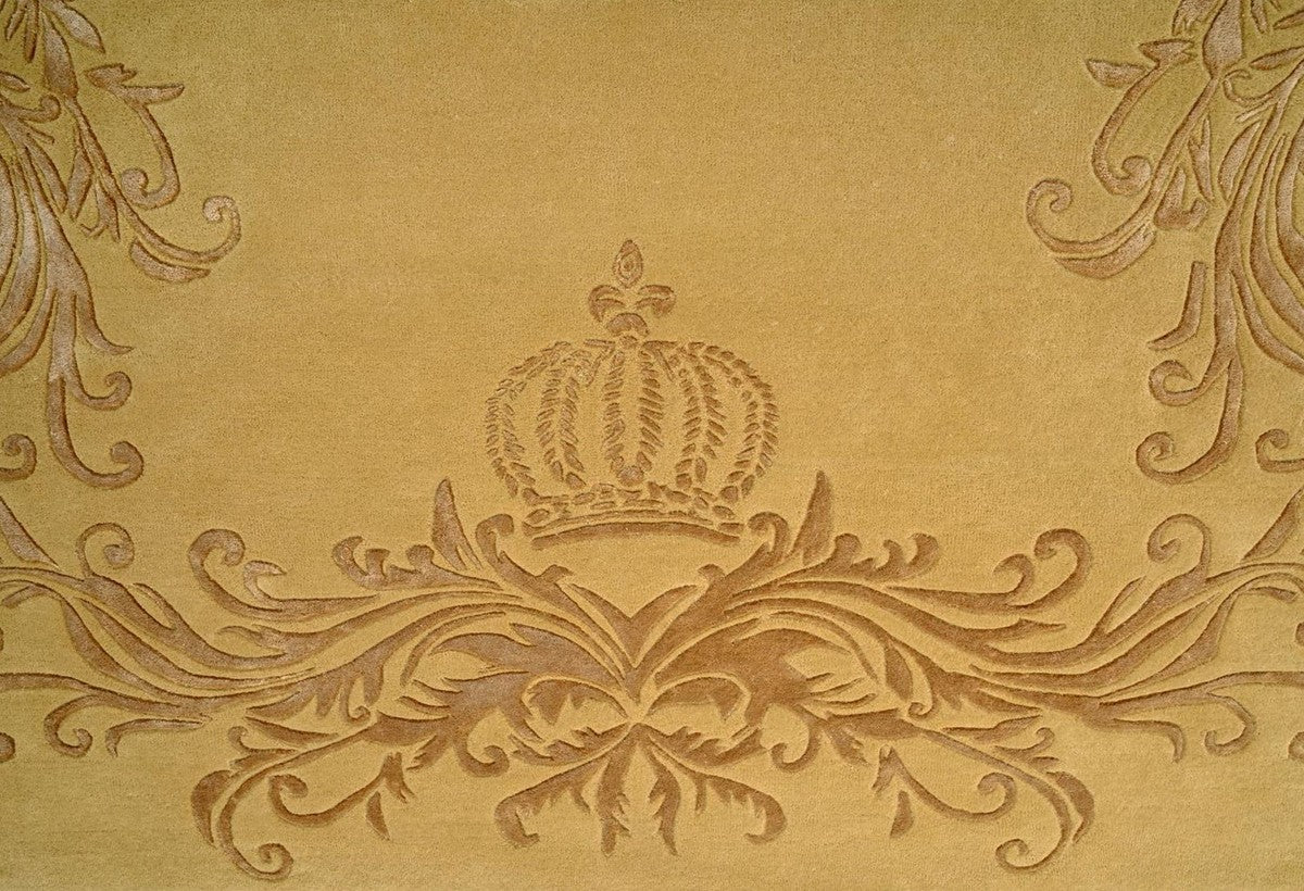 Pompöös by Luxus Barock Teppich Krone von Harald Glööckler Gold 200 x 300 cm