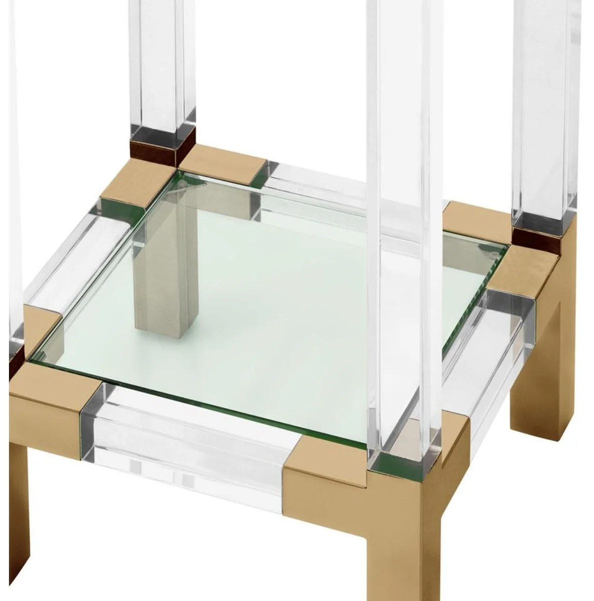 Luxus Beistelltisch / Säule Messingfarben 35 x 35 x H. 100 cm - Designermöbel