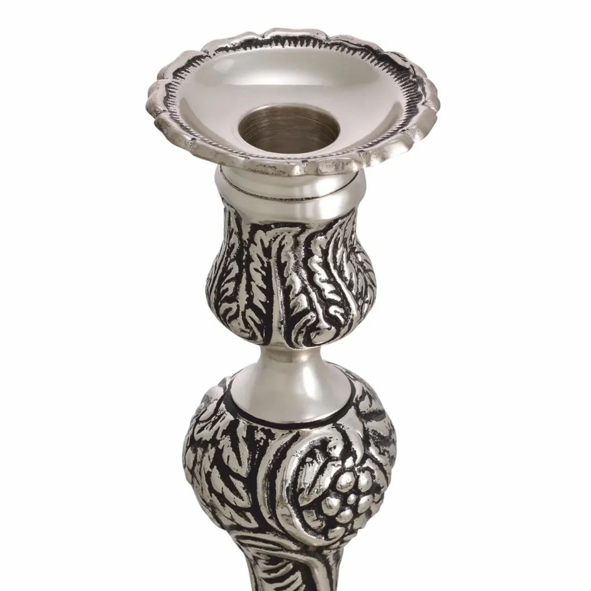 Luxus Barock Kerzenständer Antik Silber H. 27,5 cm - Barock Deko