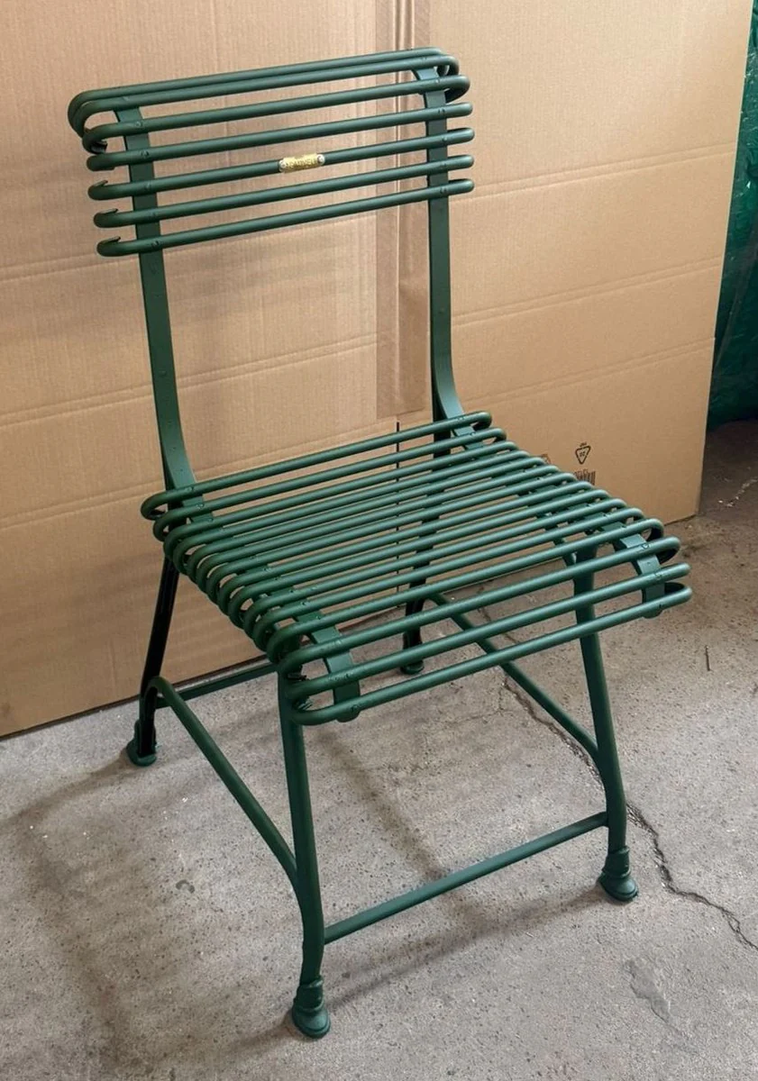 Jugendstil Schmiedeeisen Gartenstuhl Dunkelgrün - Barock & Jugendstil Garten Möbel