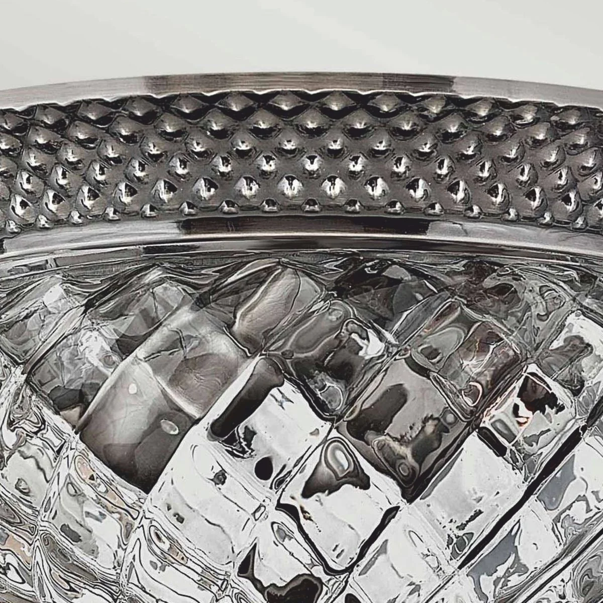 Barock Kristall Deckenleuchte Antik Silber Ø 30,5 cm