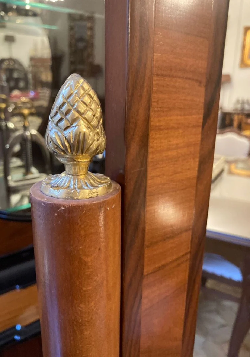 Barock Standspiegel Braun / Gold - Schwenkbarer Massivholz Spiegel im Barockstil - Schlafzimmer Spiegel - Hotel Spiegel - Schlafzimmer Möbel - Barock Möbel - Edel & Prunkvoll