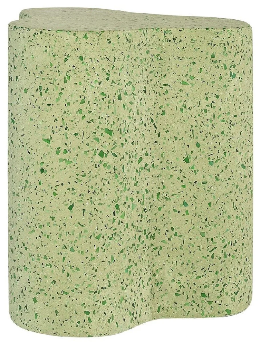 Luxus Terrazzo Naturstein Beistelltisch / Hocker Grün 41,5 x 41,5 x H. 45 cm - Wohnzimmer Möbel - Hotel Möbel - Naturstein Möbel - Luxus Möbel - Luxus Einrichtung