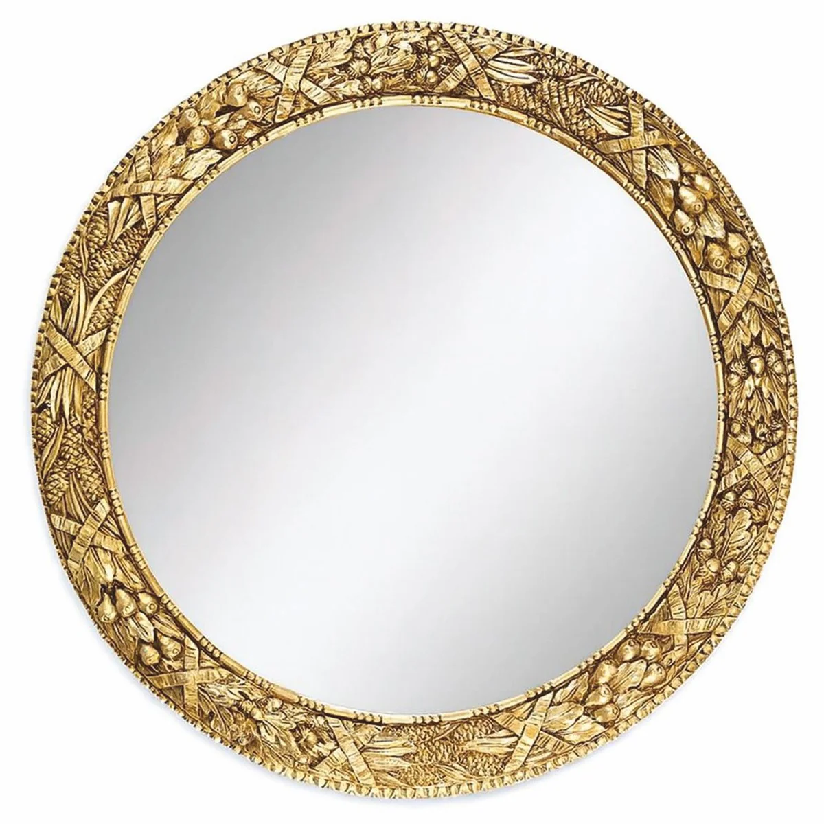 Luxus Barock Spiegel Gold Ø 100 cm - Barock Möbel - Made in Italy