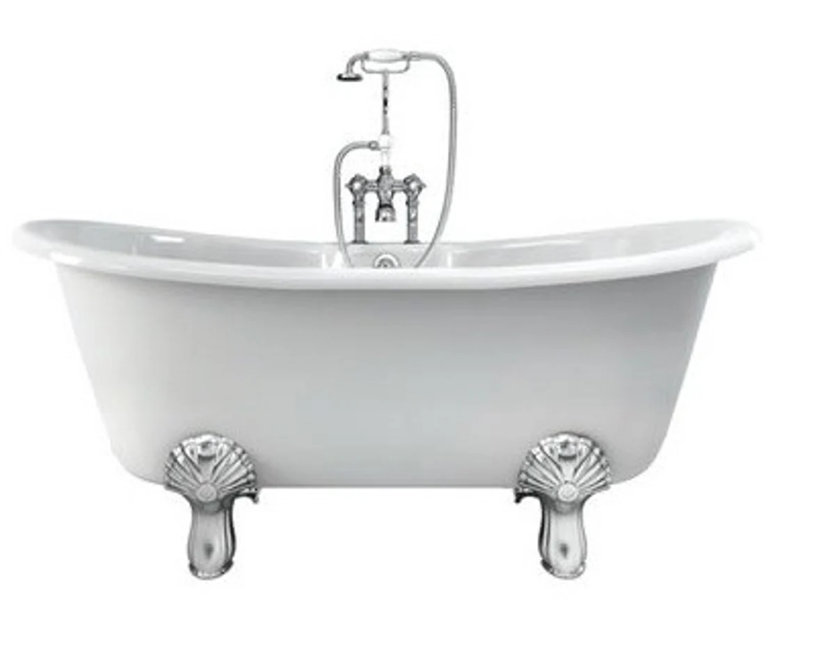 Jugendstil Badewanne Naturstein freistehend 1700mm BCha Weiß - Freistehende Retro Antik Badewanne