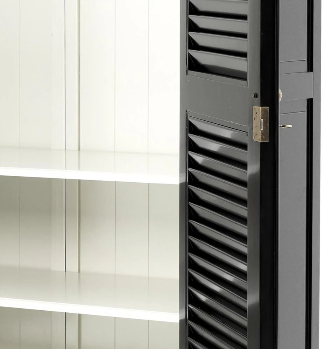 Luxus Schlafzimmerschrank / Kleiderschrank mit 2 Türen und 2 Schubladen Schwarz 135 x 58 x H. 227 cm - Luxus Schlafzimmermöbel