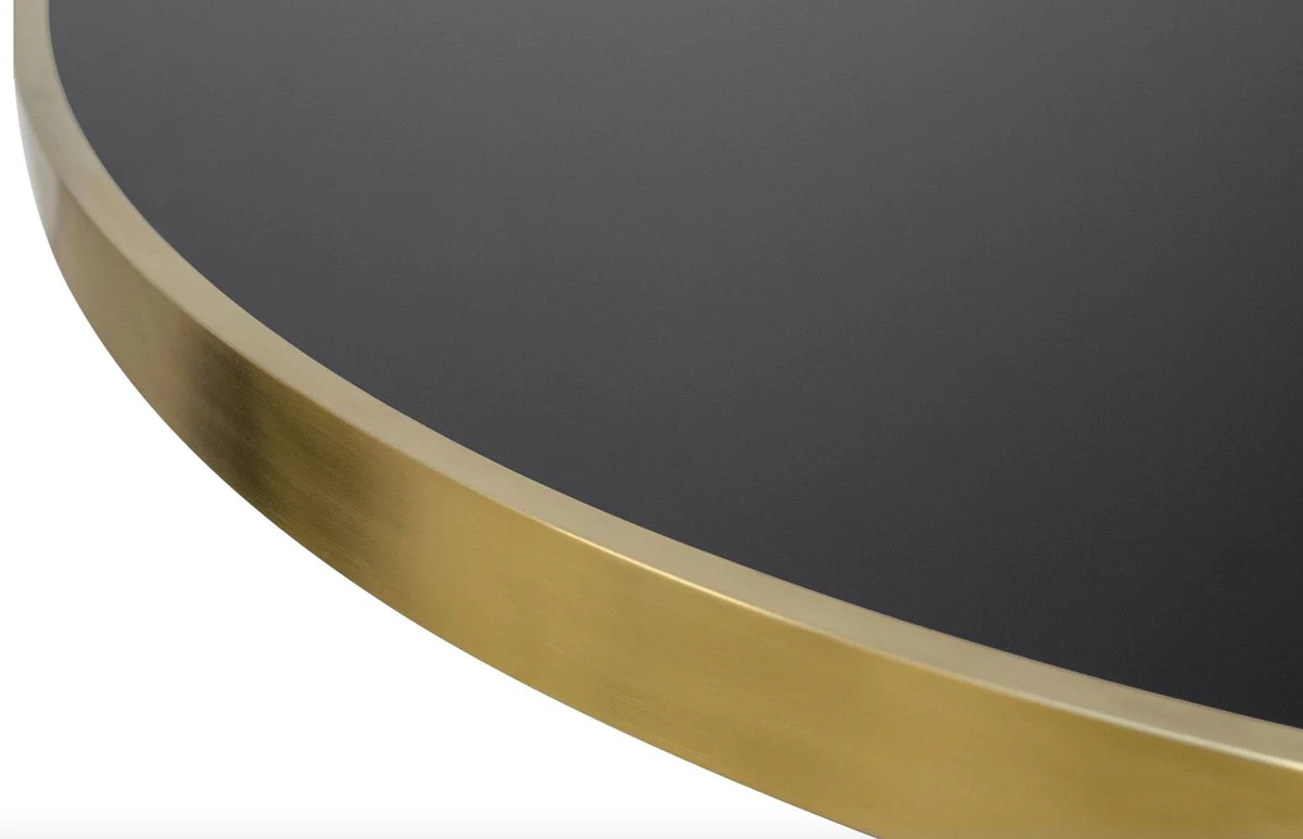 Luxus Esstisch Schwarz / Gold 120 x H. 76 cm - Designer Esszimmermöbel