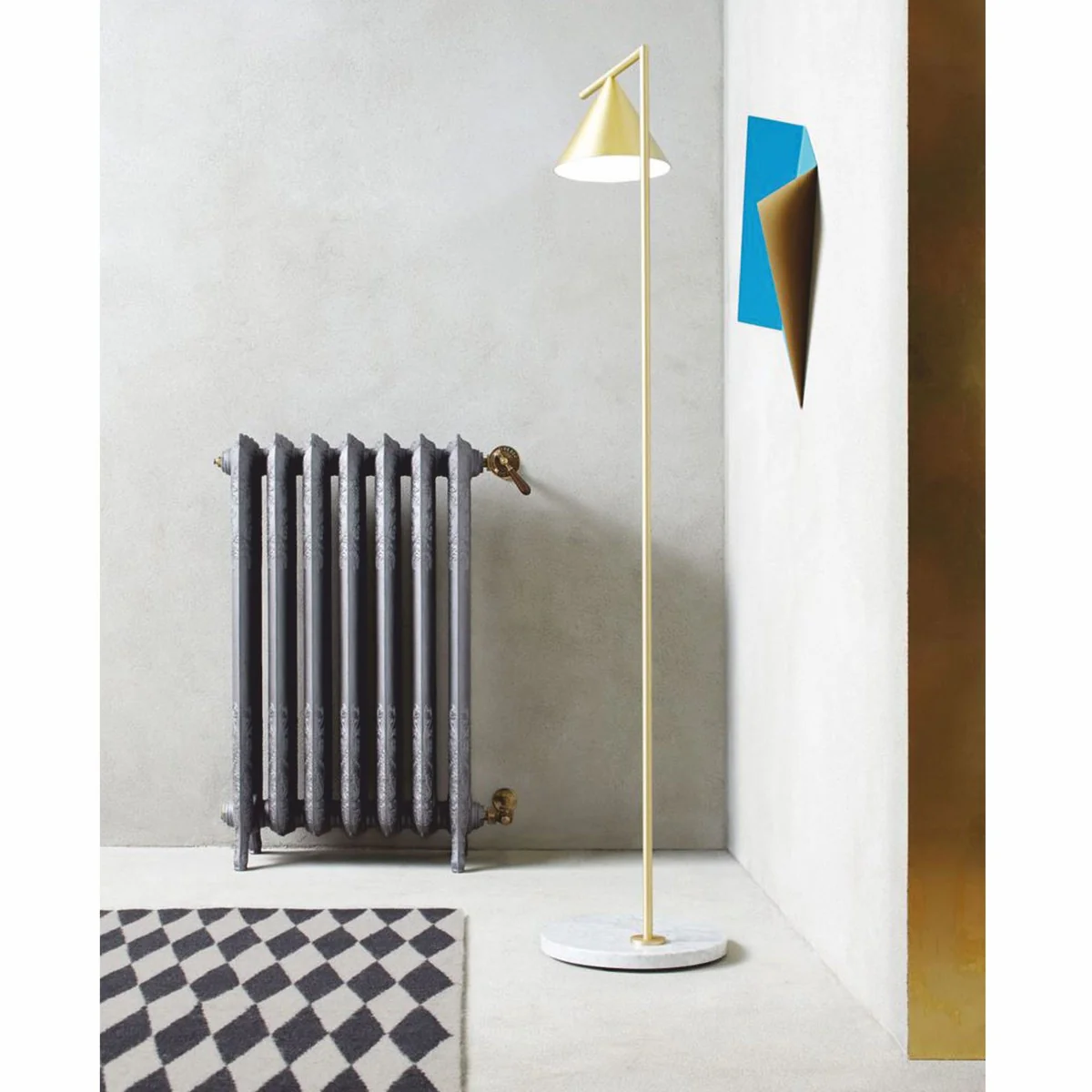 Luxus Barock Heizkörper Dunkelgrau / Antik Messing 60,5 x H. 76 cm - Made in Italy