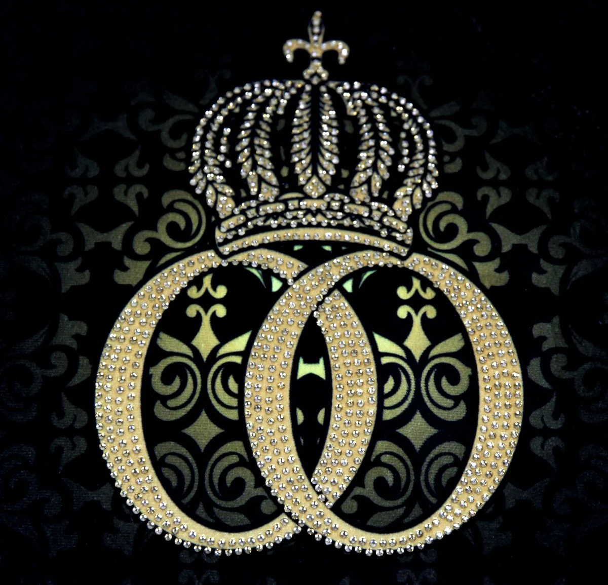 Harald Glööckler Luxus Deko Barock Kissen Pompöös by Schwarz / Gold Krone Deluxe mit Strass Steinen und Troddeln- Glööckler Kissen AAA