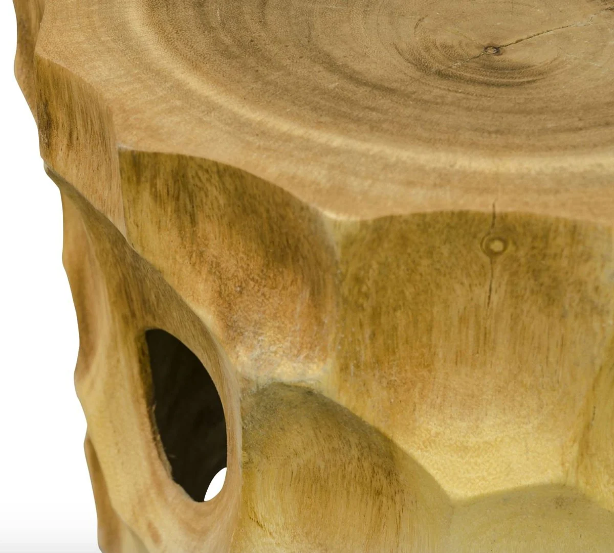 Luxus Wohnzimmer Beistelltisch / Hocker Naturfarben - Luxus Qualität