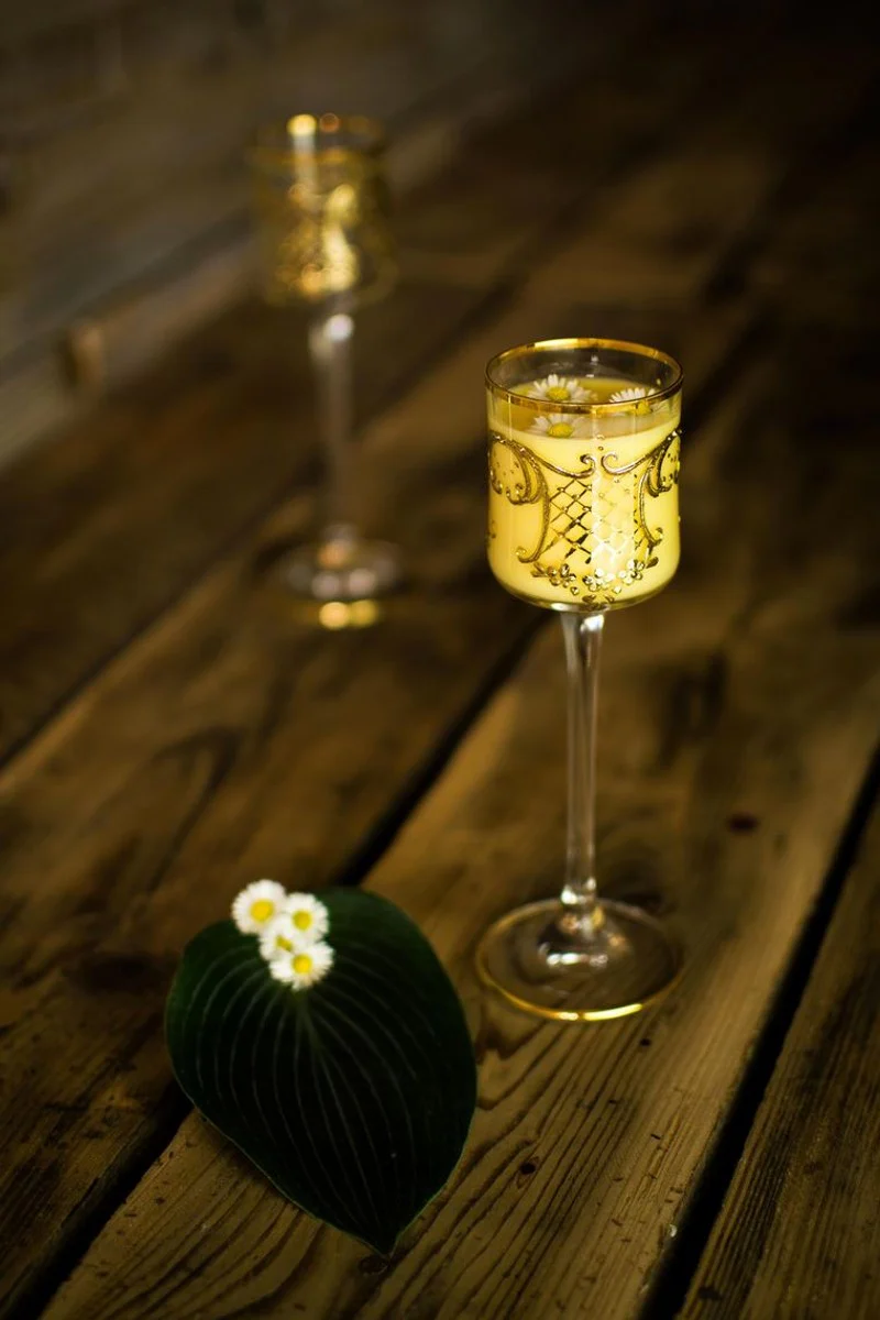 Luxus Barock Likörglas 6er Set Gold Ø 6 x H. 17,5 cm - Handgefertigte und handbemalte Likörgläser - Hotel & Restaurant Accessoires - Luxus Qualität