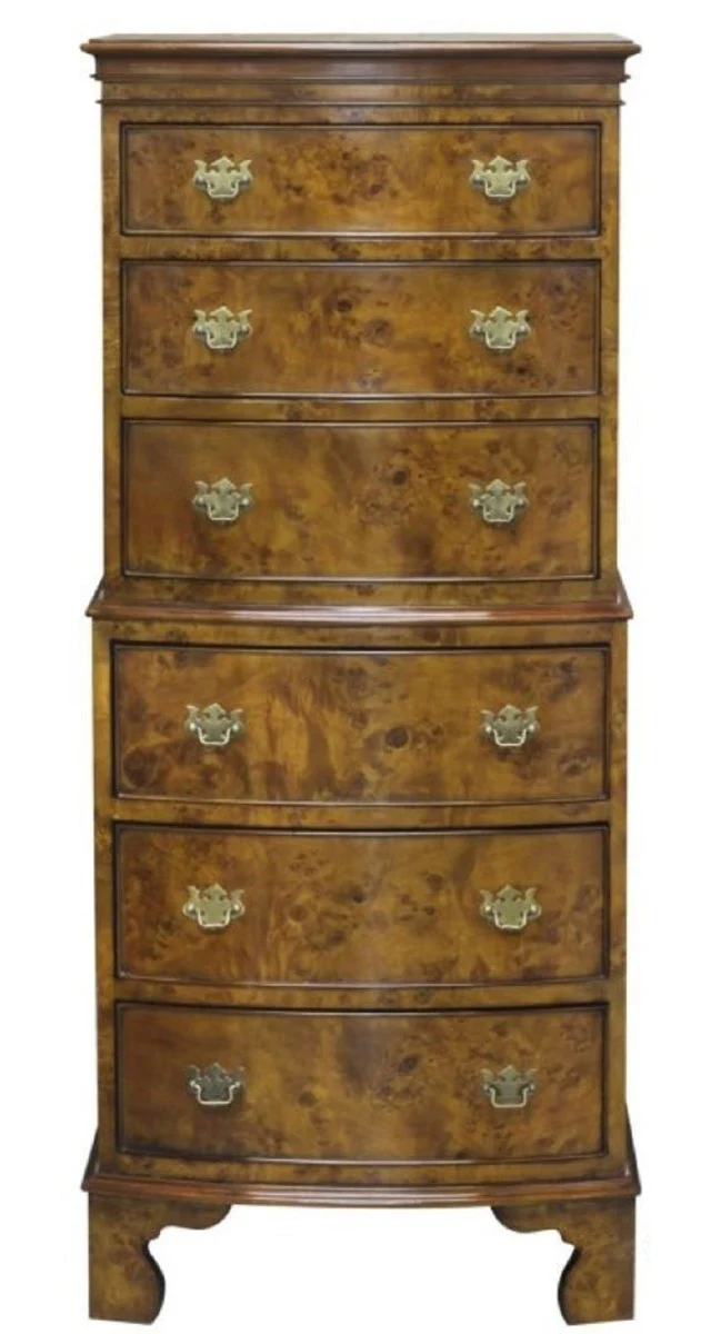 Luxus Jugendstil Kommode mit 6 Schubladen Hellbraun 55,3 x 41,8 x H. 132,5 cm - Barock & Jugendstil Möbel