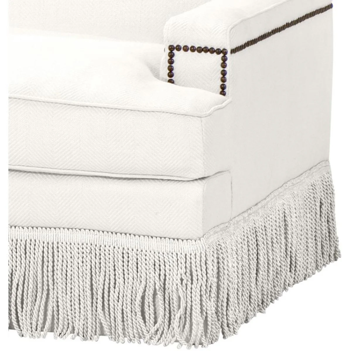 Luxus Designer Sofa Weiß 262 x 102 x H. 90 cm - Wohnzimmer Möbel