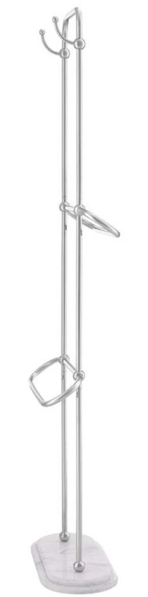 Luxus Handtuchhalter Silber / Weiß 50 x 22 x H. 159 cm - Luxus Badezimmer Accessoires