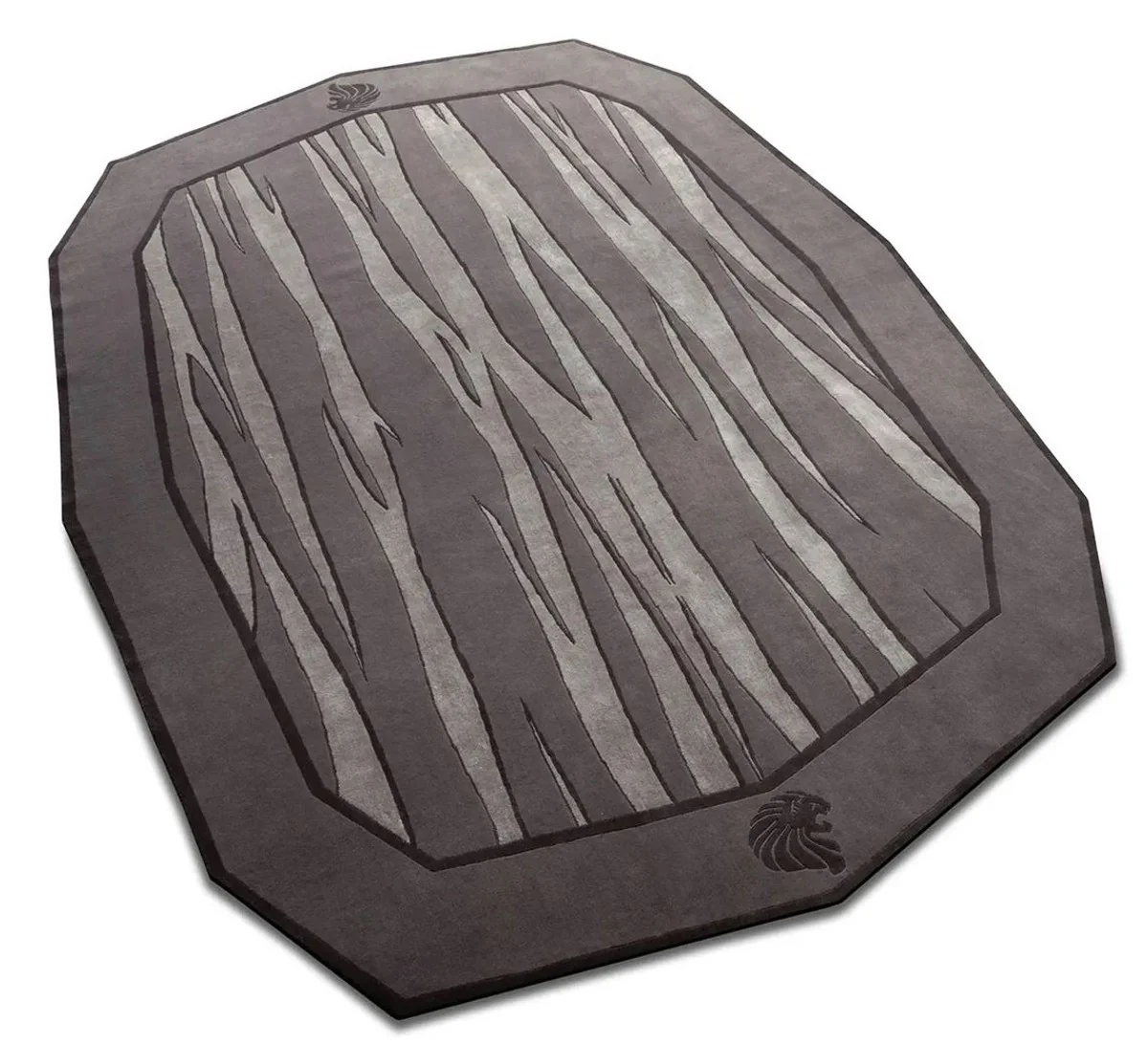 Luxus Wollteppich Grau / Schwarz - Verschiedene Größen - Handgetufteter Woll Teppich - Wohnzimmer Teppich - Schlafzimmer Teppich - Luxus Kollektion