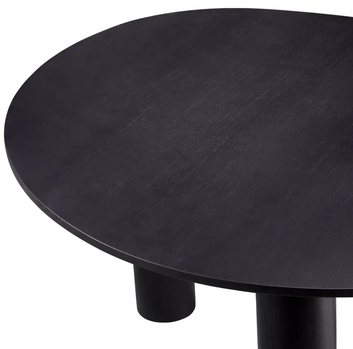 Luxus Esstisch Schwarz 149 x 128,5 x H. 77 cm - Massivholz Küchentisch - Esszimmer Möbel - Küchen Möbel - Luxus Möbel - Luxus Einrichtung