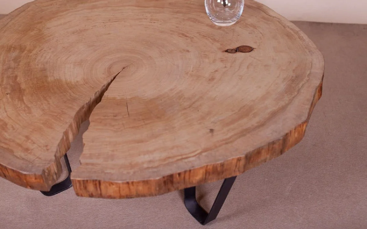 Luxus Couchtisch Braun / Schwarz 110 x 95 x H. 50 cm