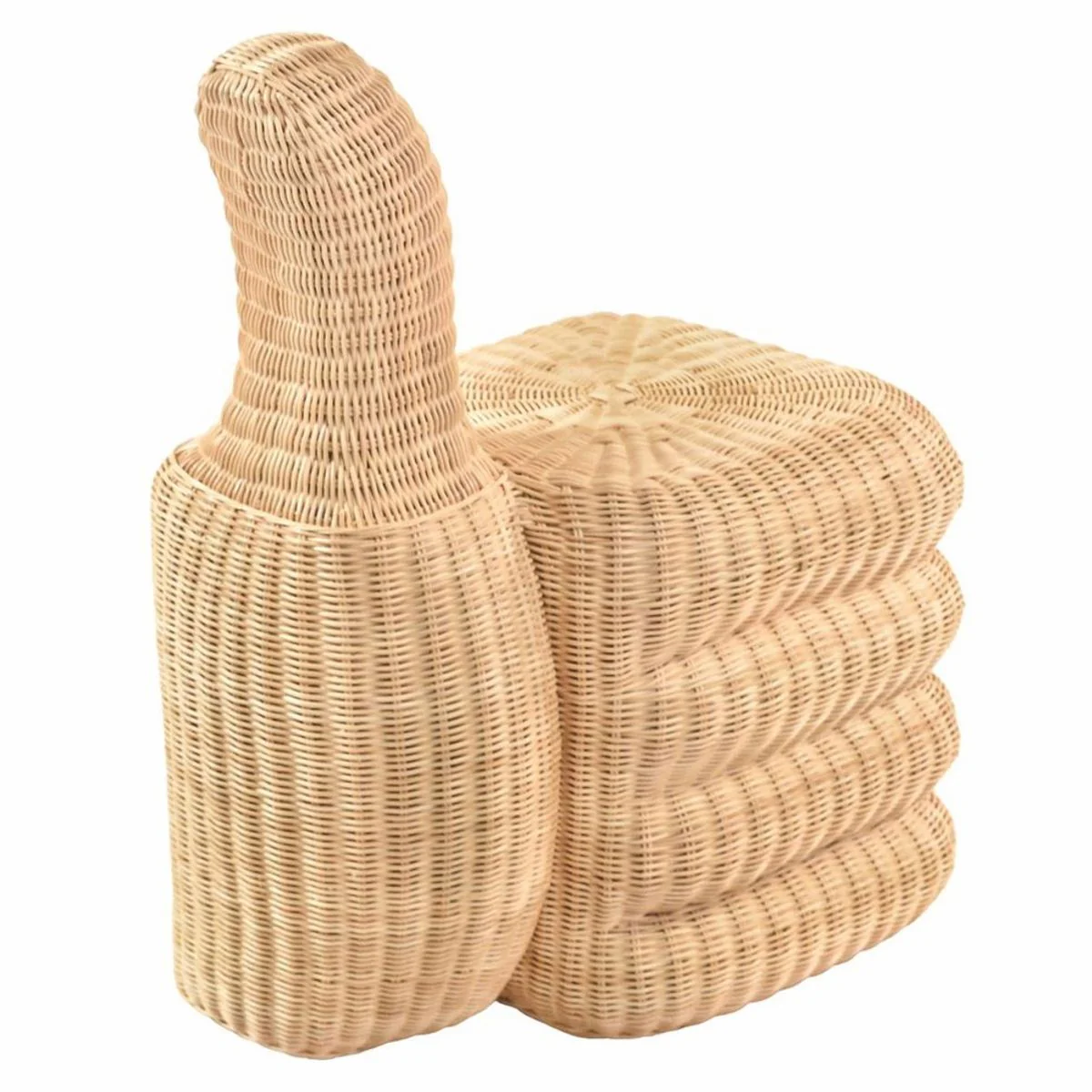 Luxus Rattan Hocker Naturfarben H. 77 cm - Wohnzimmer & Hotel Möbel