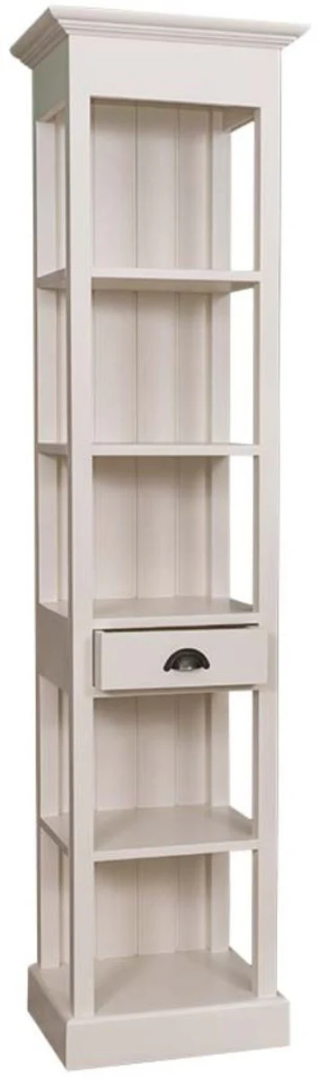 Landhausstil Regalschrank mit Schublade Creme 50 x 39 x H. 197 cm - Landhausstil Möbel