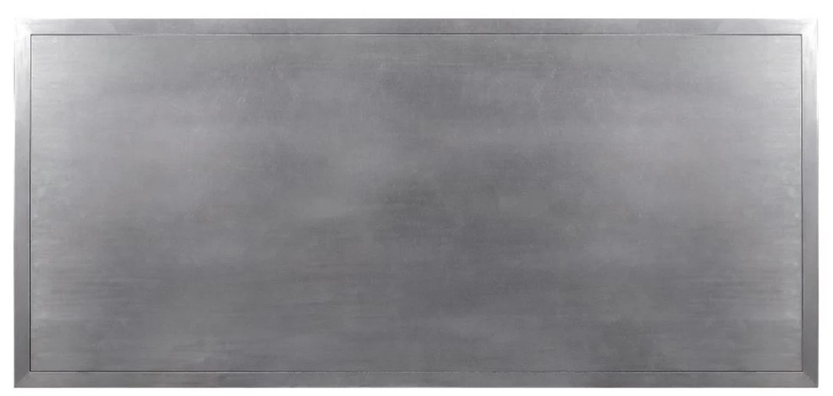 Luxus Art Deco Esstisch Schwarz / Silber 240 x 110 x H. 78 cm - Edler Esszimmertisch - Art Deco Esszimmer Möbel