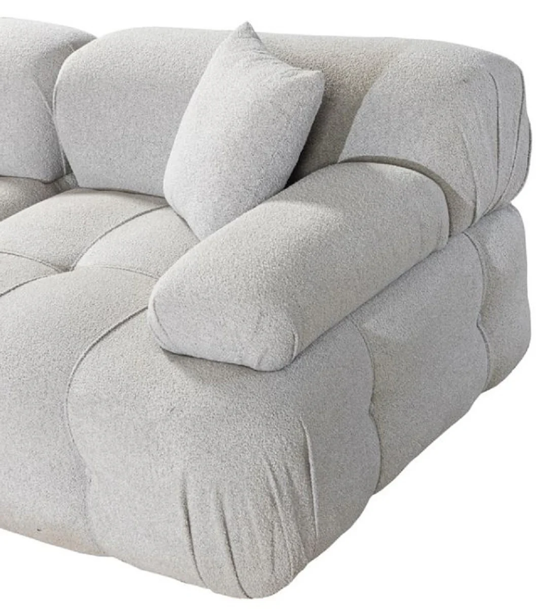 Luxus Wohnzimmer Ecksofa Hellgrau / Grau 295 x 295 x H. 70 cm - Modulares 5 Teiliges Sofa - Hotel Sofa - Wohnzimmer Möbel - Hotel Möbel - Luxus Möbel