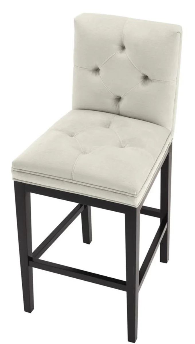 Luxus Barstuhl Hellgrau / Schwarz 51 x 63 x H. 110 cm - Hotel Restaurant Club Möbel