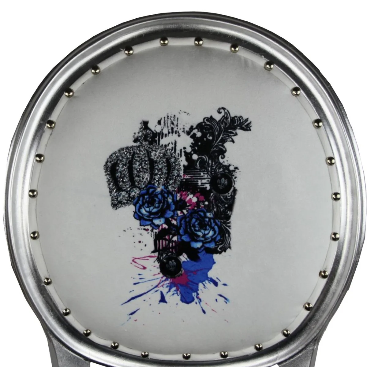 Pompöös by Luxus Barock Esszimmer Stuhl Schwarz / Weiss / Silber - Pompööser Barock Stuhl designed by Harald Glööckler