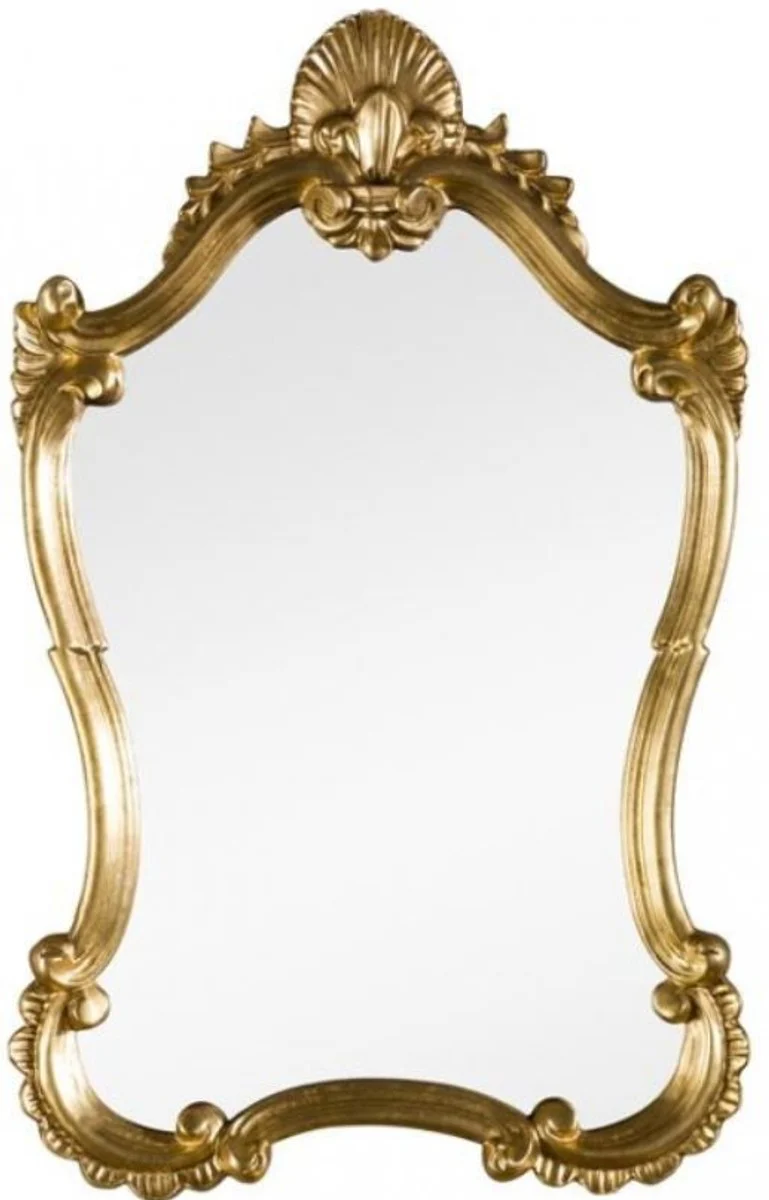 Luxus Barock Wandspiegel Gold 46 x 5 x H. 73 cm - Wohnzimmer Spiegel - Garderoben Spiegel - Prunkvoller Spiegel im Barockstil