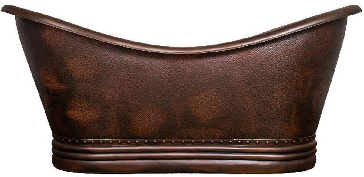 Luxus Jugendstil Kupfer Badewanne Bronze 170 x 72 x H. 71 cm - Freistehende Retro Badewanne - Rustikale Kupfer Badezimmer Möbel